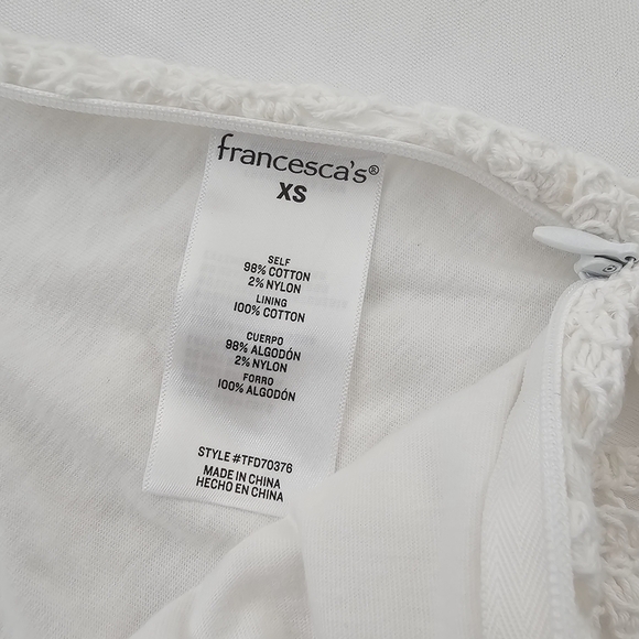 Francesca’s Nora White Crochet High Waist Shorts Size Xtra Small - Picture 7 of 12